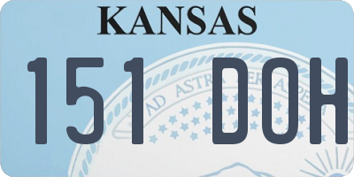 KS license plate 151DOH