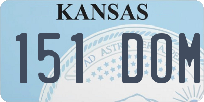 KS license plate 151DOM