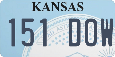 KS license plate 151DOW