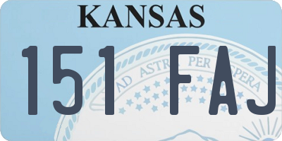 KS license plate 151FAJ