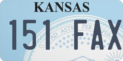 KS license plate 151FAX