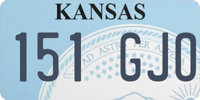 KS license plate 151GJO