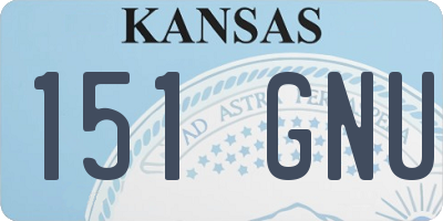 KS license plate 151GNU