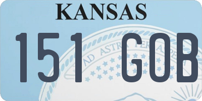 KS license plate 151GOB