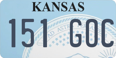 KS license plate 151GOC
