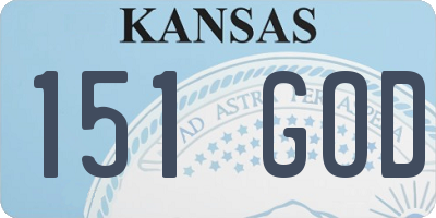 KS license plate 151GOD