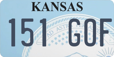 KS license plate 151GOF