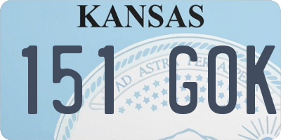 KS license plate 151GOK