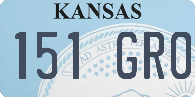 KS license plate 151GRO