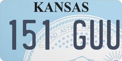 KS license plate 151GUU