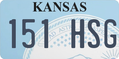 KS license plate 151HSG