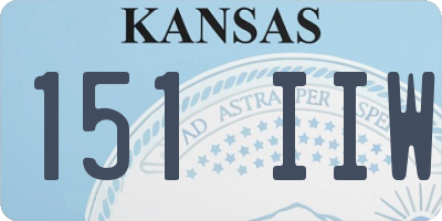 KS license plate 151IIW
