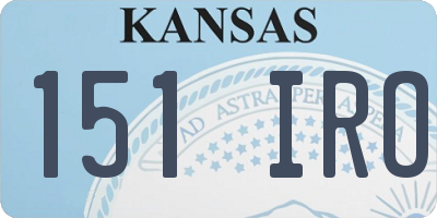 KS license plate 151IRO