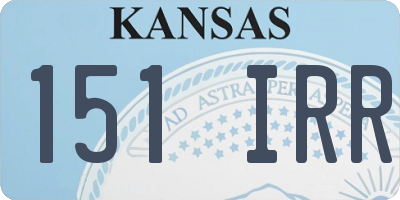 KS license plate 151IRR