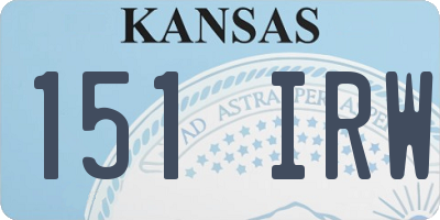 KS license plate 151IRW