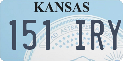 KS license plate 151IRY