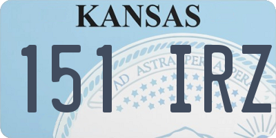 KS license plate 151IRZ