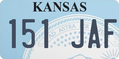 KS license plate 151JAF