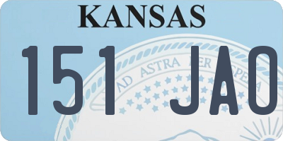 KS license plate 151JAO