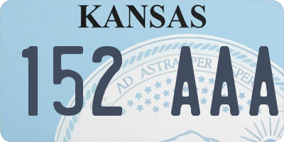 KS license plate 152AAA