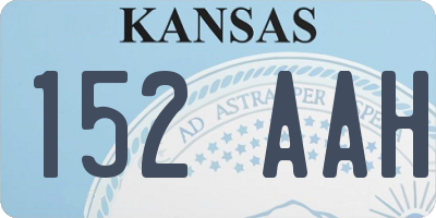 KS license plate 152AAH