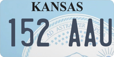 KS license plate 152AAU