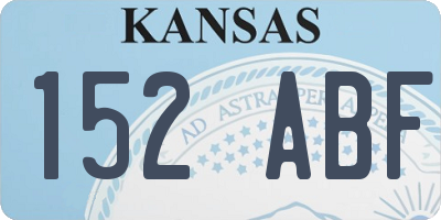 KS license plate 152ABF