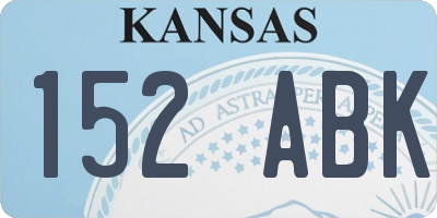 KS license plate 152ABK