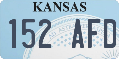 KS license plate 152AFD