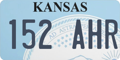 KS license plate 152AHR
