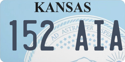 KS license plate 152AIA