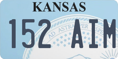 KS license plate 152AIM
