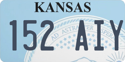 KS license plate 152AIY