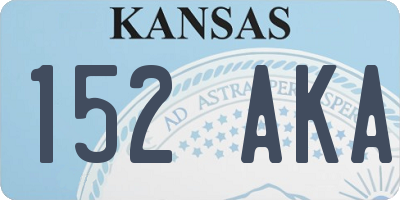 KS license plate 152AKA