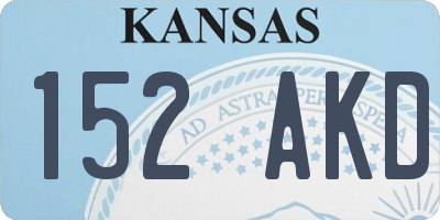 KS license plate 152AKD