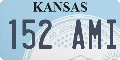 KS license plate 152AMI