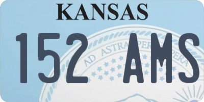 KS license plate 152AMS