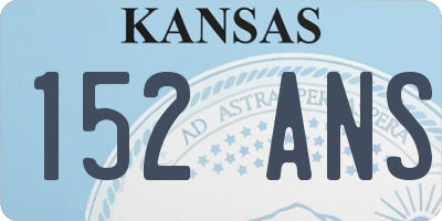 KS license plate 152ANS