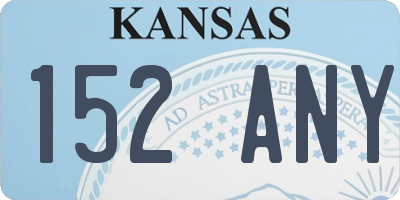 KS license plate 152ANY