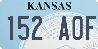 KS license plate 152AOF