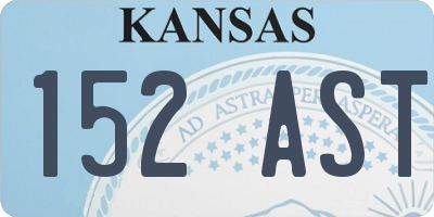 KS license plate 152AST