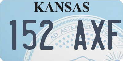 KS license plate 152AXF