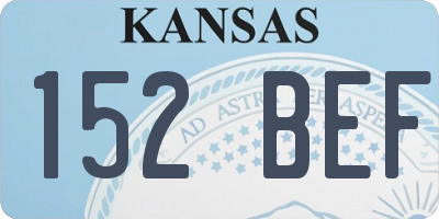 KS license plate 152BEF