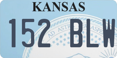 KS license plate 152BLW