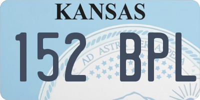 KS license plate 152BPL