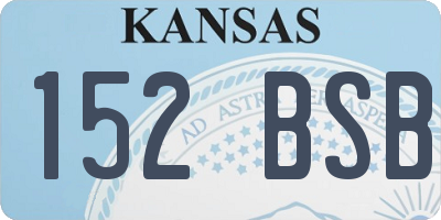 KS license plate 152BSB