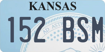 KS license plate 152BSM