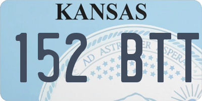 KS license plate 152BTT