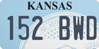 KS license plate 152BWD