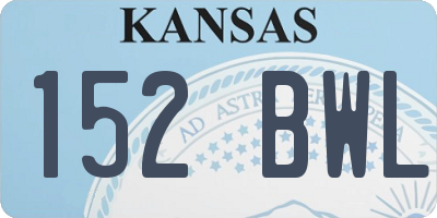 KS license plate 152BWL